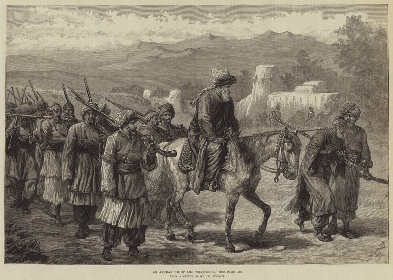Afgański wódz i zwolennicy autorstwa William Crimea Simpson