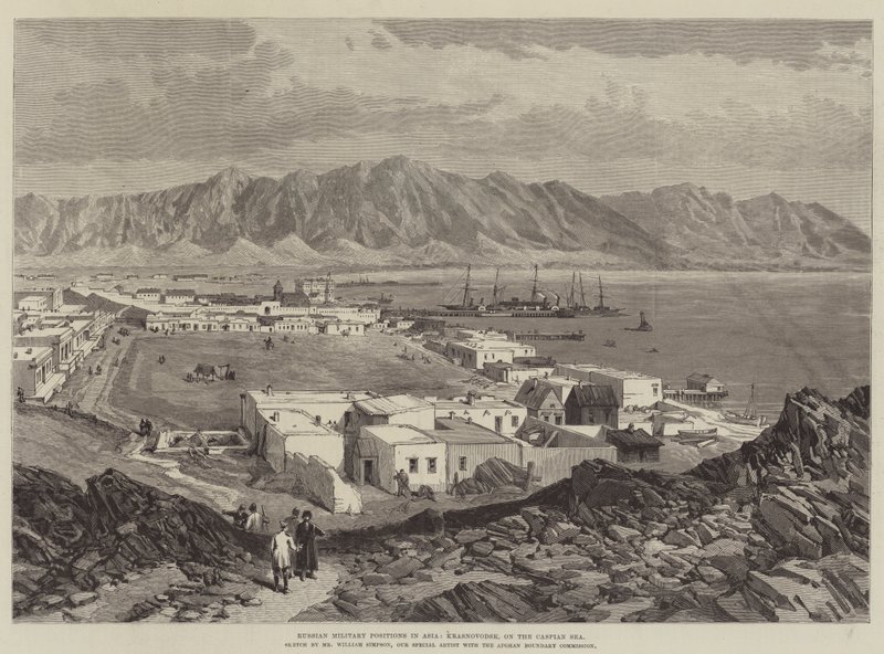 Rosyjskie pozycje wojskowe w Azji, Krasnowodsku, nad Morzem Kaspijskim autorstwa William Crimea Simpson