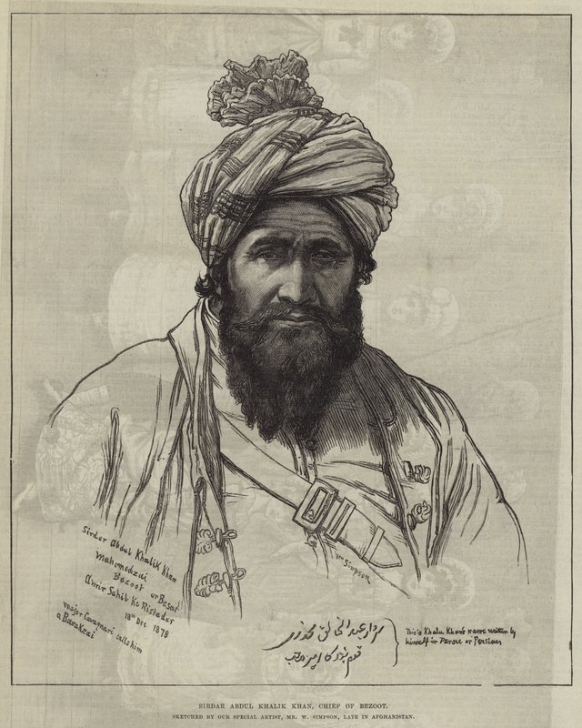 Sirdar Abdul Khalik Khan, szef Bezoot autorstwa William Crimea Simpson