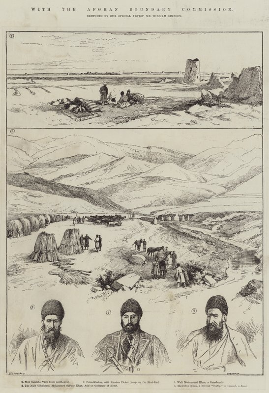 Z Afgańską Komisją Graniczną autorstwa William Crimea Simpson
