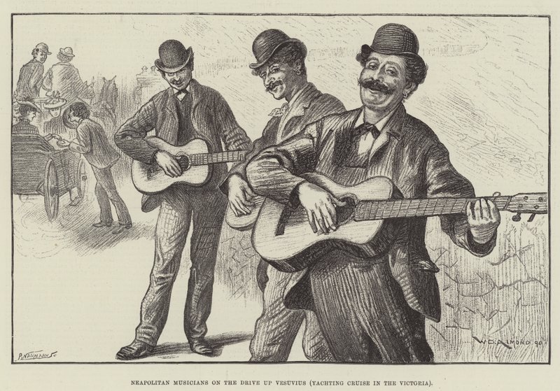 Muzycy z Neapolu na Wezuwiuszu (rejs jachtowy w Victorii) autorstwa William Douglas Almond
