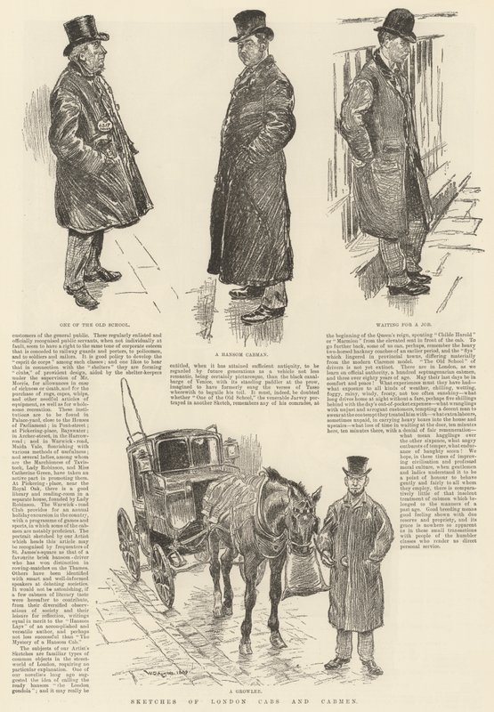Szkice londyńskich taksówek i taksówek autorstwa William Douglas Almond