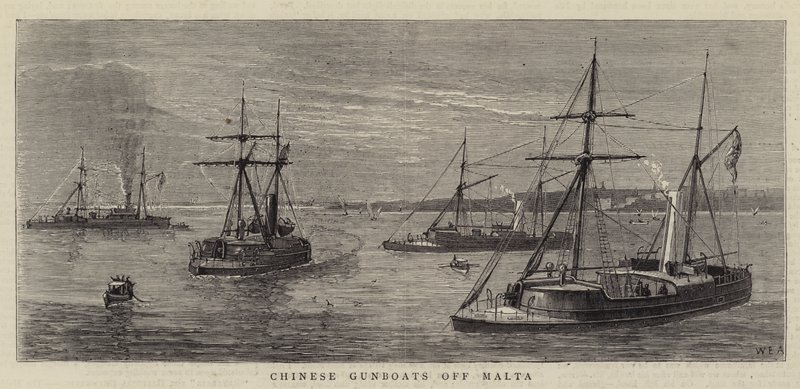 Chińskie kanonierki u wybrzeży Malty autorstwa William Edward Atkins