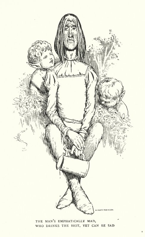 Mężczyzna jest zdecydowanie szalony, pije najlepiej, ale potrafi być smutny autorstwa William Heath Robinson