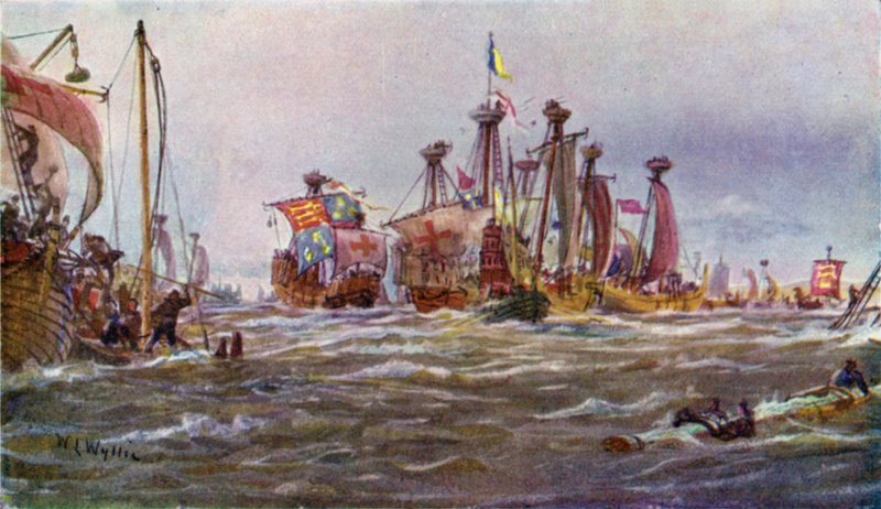 Bitwa pod Sluys, 1340 autorstwa William Lionel Wyllie