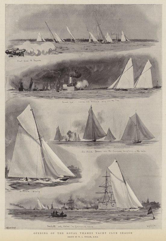Otwarcie sezonu The Royal Thames Yacht Club autorstwa William Lionel Wyllie
