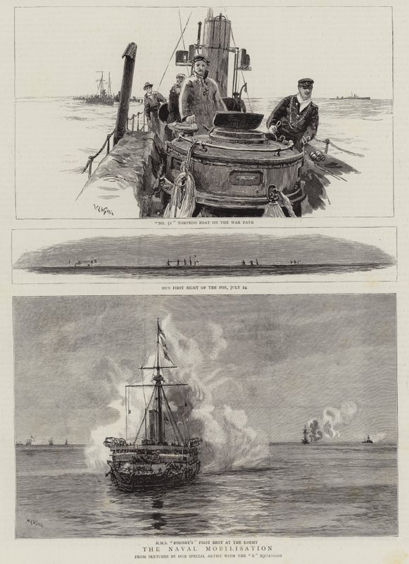 Mobilizacja marynarki wojennej autorstwa William Lionel Wyllie