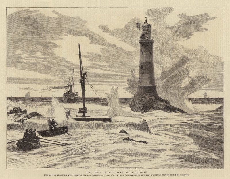 Nowa latarnia Eddystone autorstwa William Lionel Wyllie