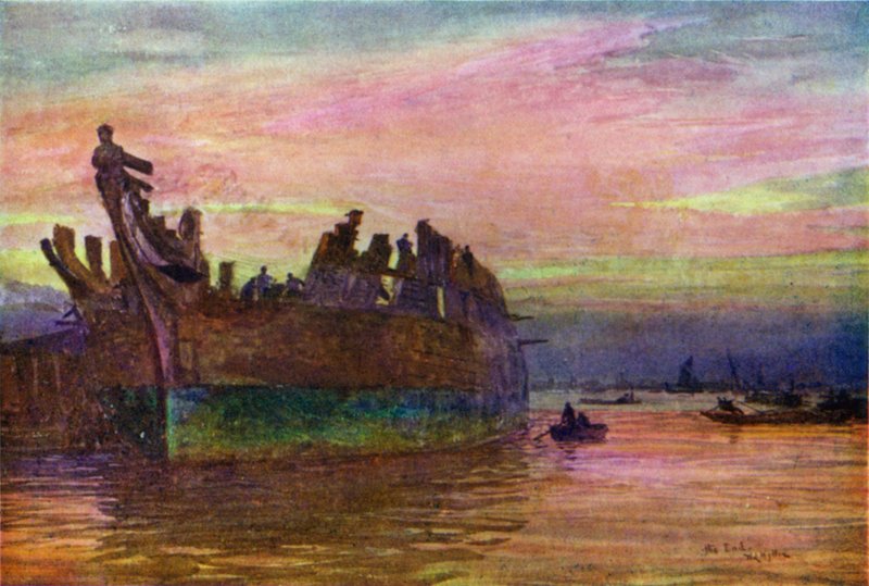 Koniec starego okrętu wojennego autorstwa William Lionel Wyllie