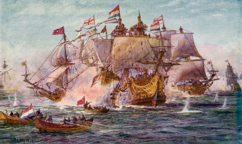 Blake i Tromp, okres wojen holenderskich autorstwa William Lionel Wyllie