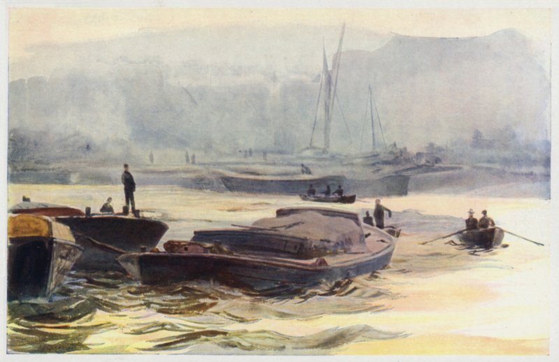 Głupie barki w basenie autorstwa William Lionel Wyllie