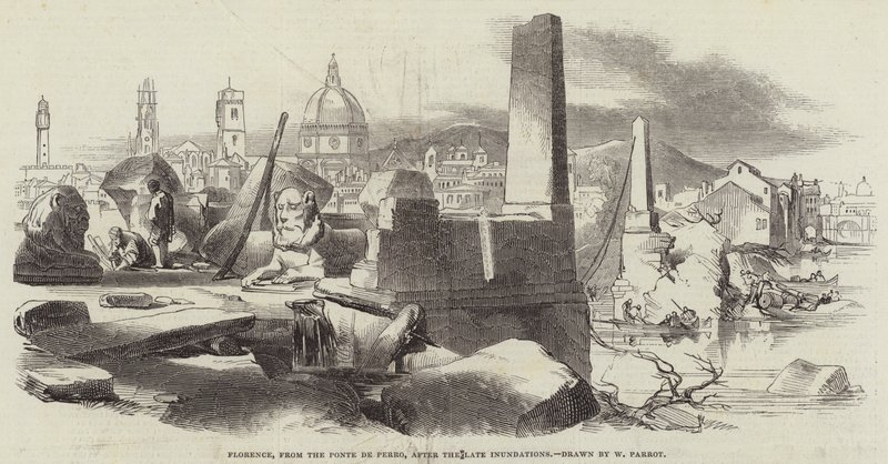 Florencja, od Ponte de Perro, po późnych powodziach autorstwa William Parrott
