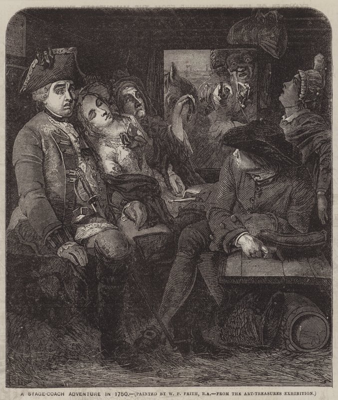 Przygoda z dyliżansem w 1750 r autorstwa William Powell Frith