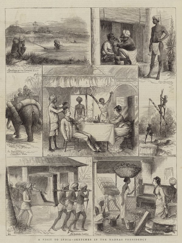 Wizyta w Indiach, szkice podczas prezydencji Madras autorstwa William Ralston