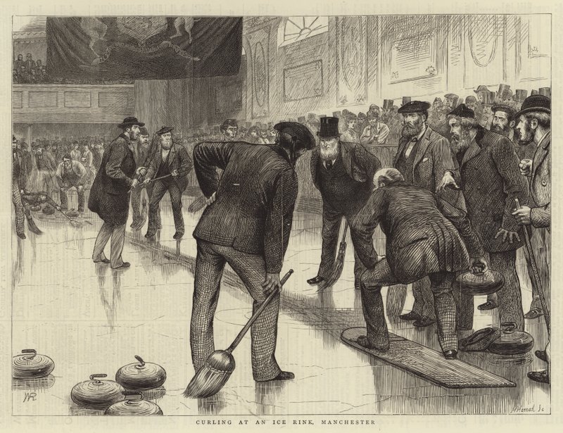 Curling na lodowisku, Manchester autorstwa William Ralston