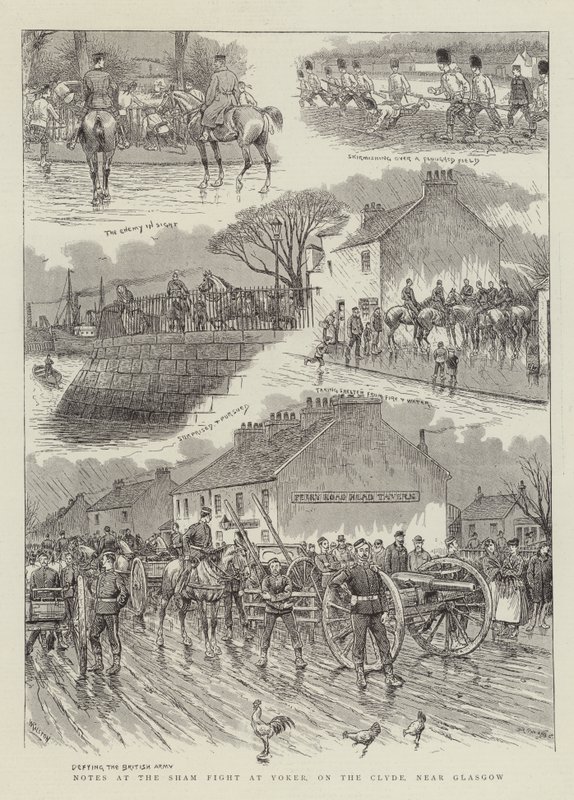Notatki z Sham Fight w Yoker, na Clyde, niedaleko Glasgow autorstwa William Ralston
