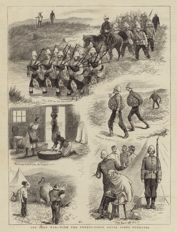 Wojna zuluska, z Dwudziestym Pierwszym Royal Scots Fusiliers autorstwa William Ralston