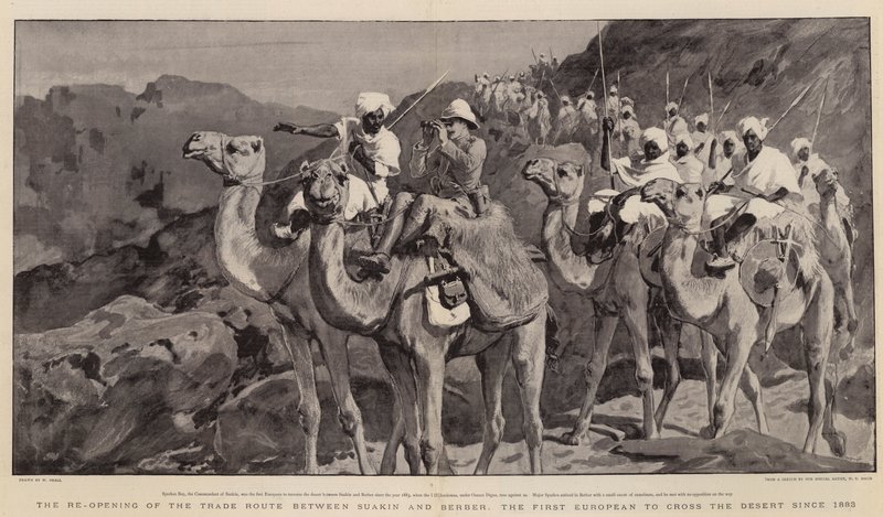 Ponowne otwarcie szlaku handlowego między Suakin a Berberem, pierwszym Europejczykiem, który przekroczył pustynię od 1883 roku autorstwa William Small