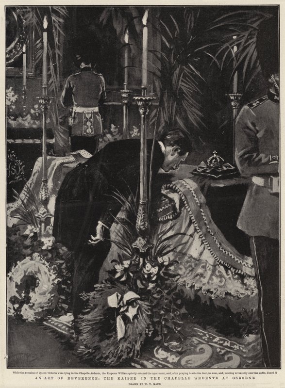 Akt czci, Kaiser w Chapelle Ardente w Osborne autorstwa William T. Maud