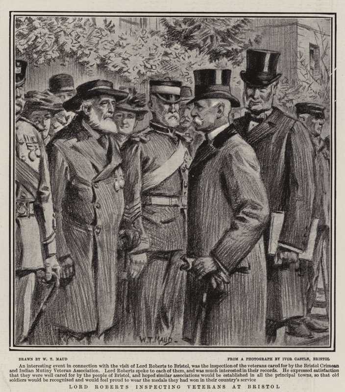Lord Roberts przeprowadza inspekcję weteranów w Bristolu autorstwa William T. Maud