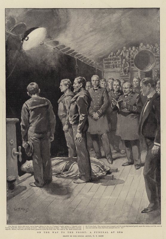 W drodze na front pogrzeb na morzu autorstwa William T. Maud