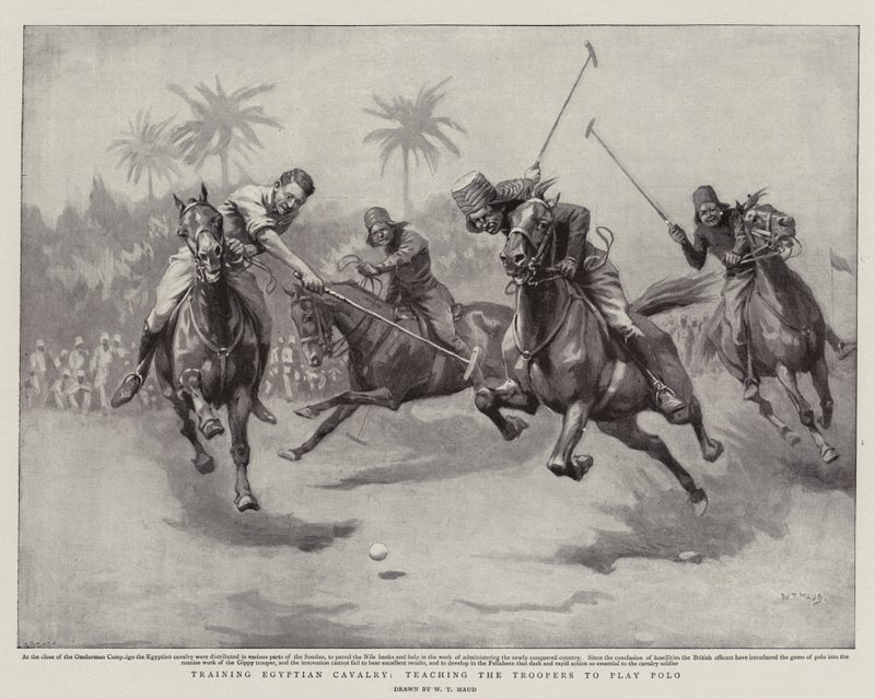 Szkolenie egipskiej kawalerii, uczenie żołnierzy gry w Polo autorstwa William T. Maud