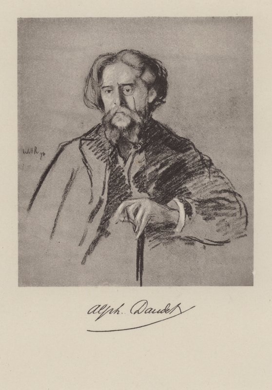 Alphonse Daudet, francuski powieściopisarz autorstwa William after Rothenstein