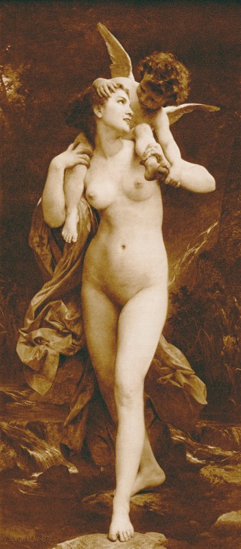 Młodość i miłość (fotograwiura) autorstwa William Adolphe (after) Bouguereau