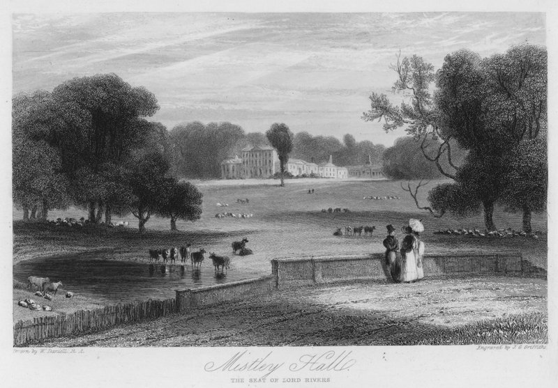 Mistley Hall, siedziba Lorda Riversa (rycina) autorstwa William (after) Daniell