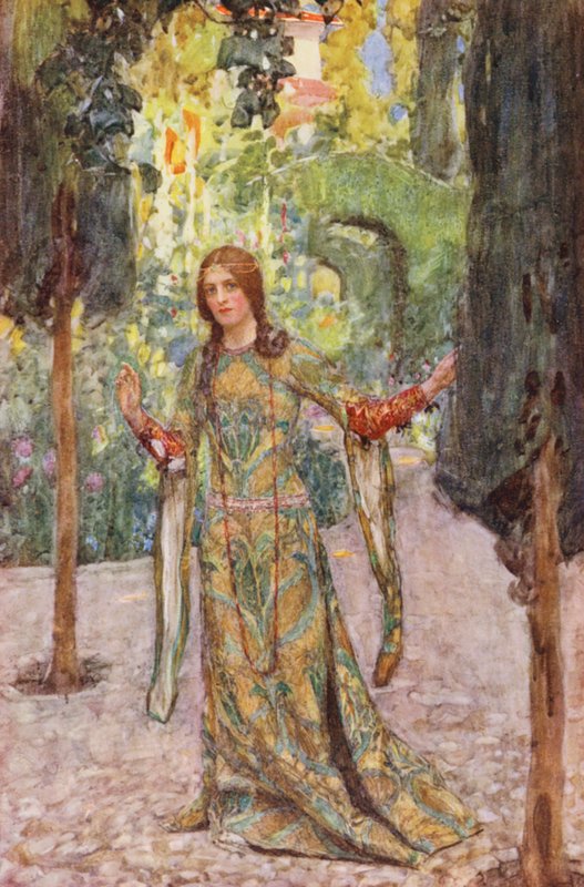 Romeo i Julia Szekspira: Akt II, Scena V (kolorowa litografia) autorstwa William (after) Hatherell