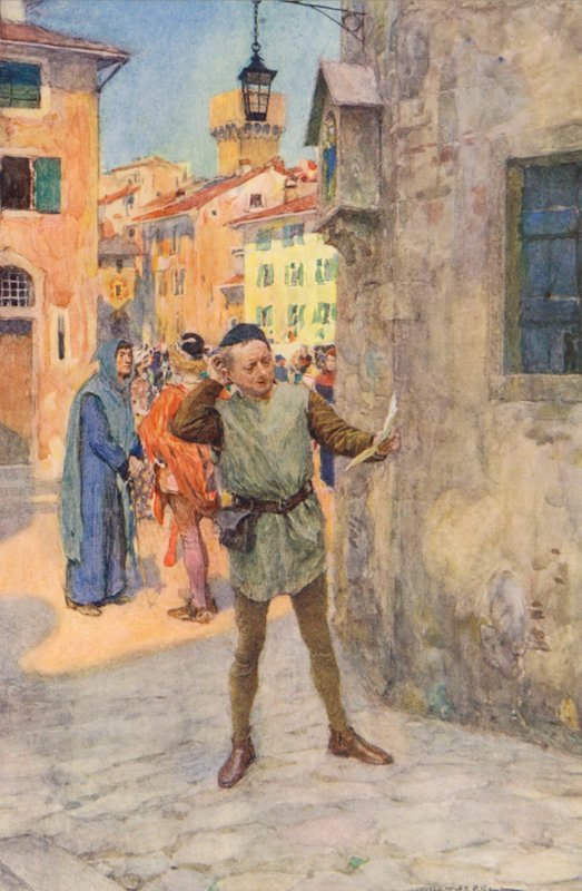 Romeo i Julia Szekspira: Akt I, Scena II (kolorowa litografia) autorstwa William (after) Hatherell