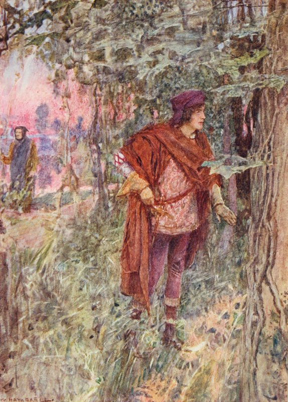 Romeo i Julia Szekspira: Akt I, Scena I (kolorowa litografia) autorstwa William (after) Hatherell