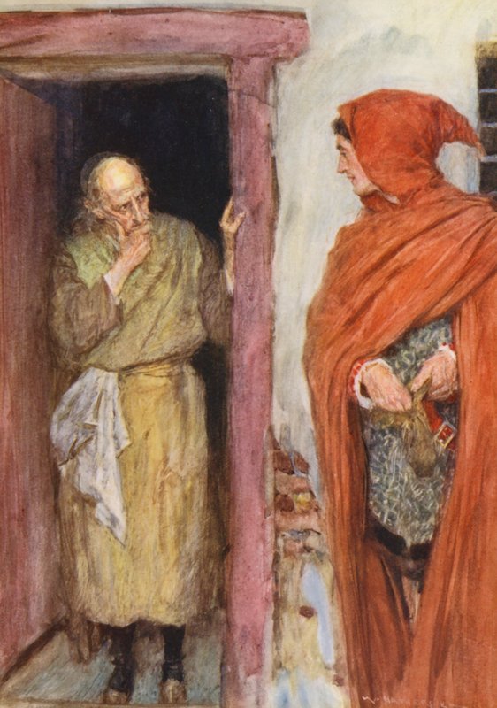 Romeo i Julia Szekspira: Akt V, Scena I (kolorowa litografia) autorstwa William (after) Hatherell