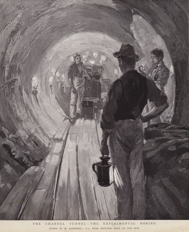 Tunel pod kanałem - Eksperymentalna nuda (litografia) autorstwa William (after) Hatherell
