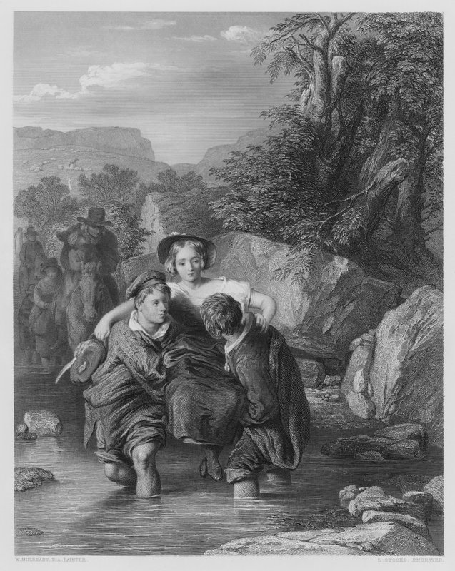 Przeprawa przez brod, ze zdjęcia w Galerii Vernon (rycina) autorstwa William (after) Mulready