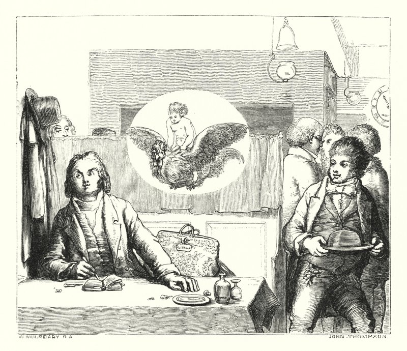 liryczny monolog Will Waterproof na kutasie (grawerunek) autorstwa William (after) Mulready