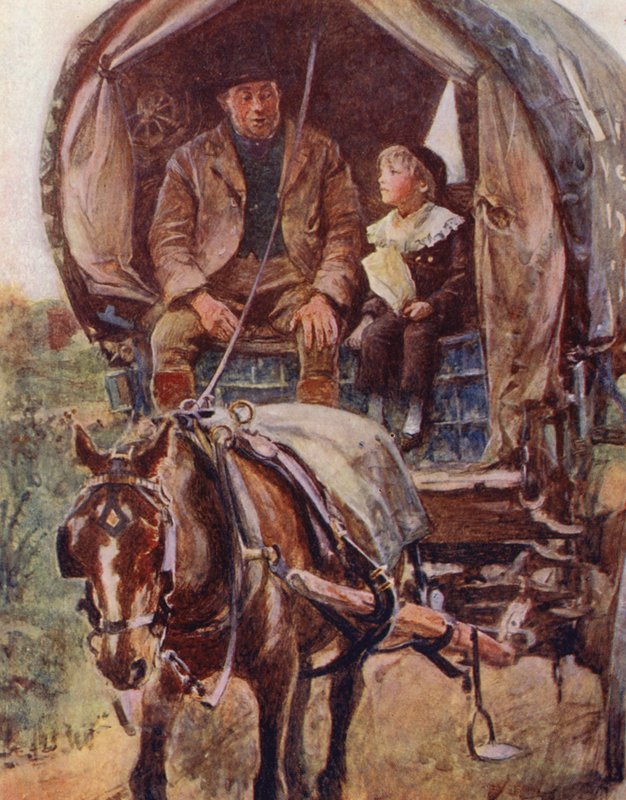 Chłopięce lata Davida Copperfielda (kolorowa litografia) autorstwa William (after) Rainey