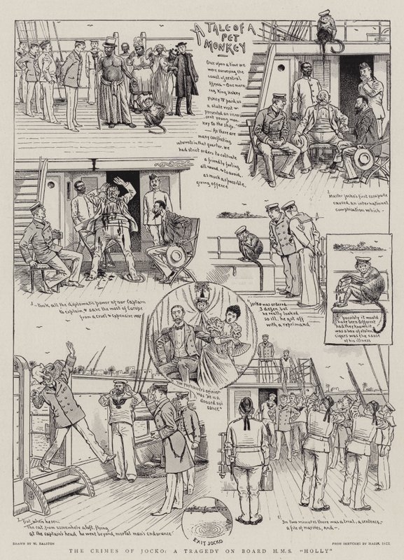 Zbrodnie Jocka, tragedia na pokładzie HMS „Holly” (rycina) autorstwa William (after) Ralston