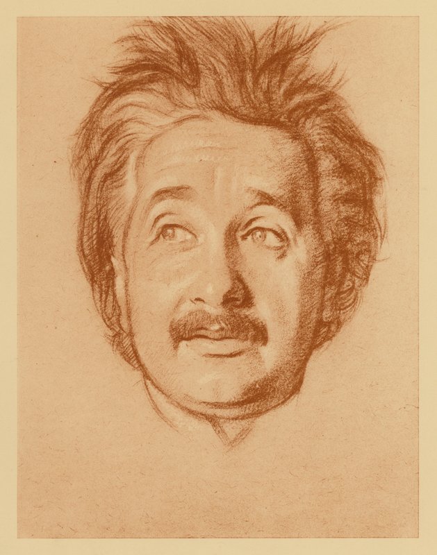 Portret profesora Alberta Einsteina (litografia) autorstwa William (after) Rothenstein