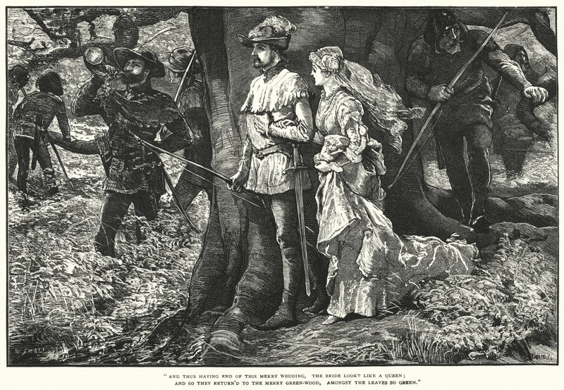 Robin Hood i Allin A Dale (grawerowanie) autorstwa William (after) Small