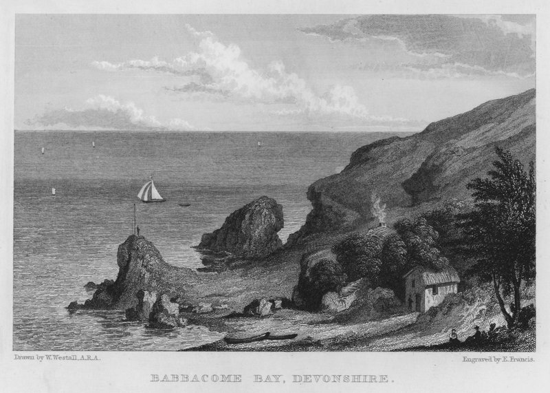 Babbacombe Bay, Devonshire (grawerowanie) autorstwa William (after) Westall