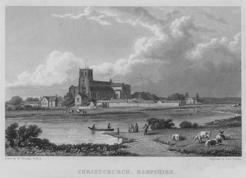 Christchurch, Hampshire (grawerowanie) autorstwa William (after) Westall
