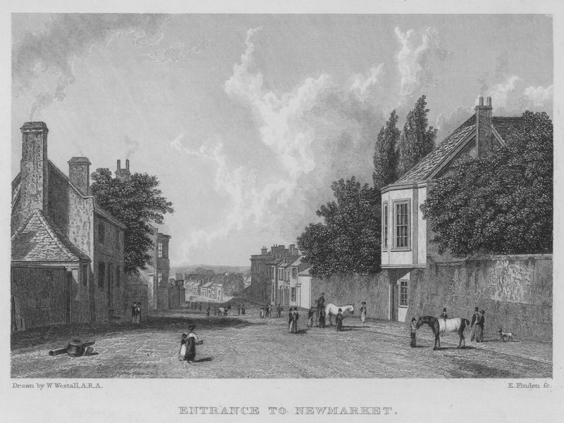 Wejście do Newmarket (grawerowanie) autorstwa William (after) Westall