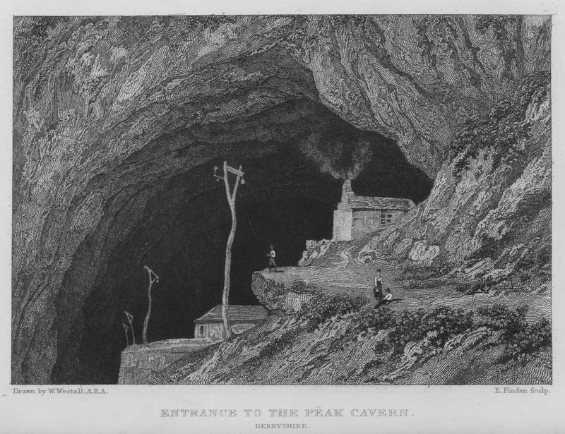 Wejście do Jaskini Szczytowej, Derbyshire (grawerowanie) autorstwa William (after) Westall