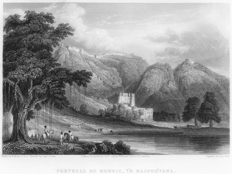 Twierdza Bowrie, w Rajpootana (rycina) autorstwa William (after) Westall