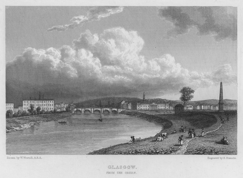 Glasgow, od Zielonego (Grawerowanie) autorstwa William (after) Westall