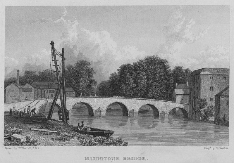 Most Maidstone (grawerowany) autorstwa William (after) Westall