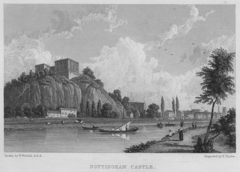 Zamek Nottingham (grawerowanie) autorstwa William (after) Westall