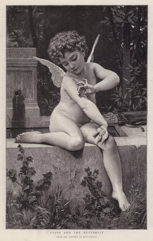 Kupidyn i Motyl (lito) autorstwa William Adolphe (after) Bouguereau