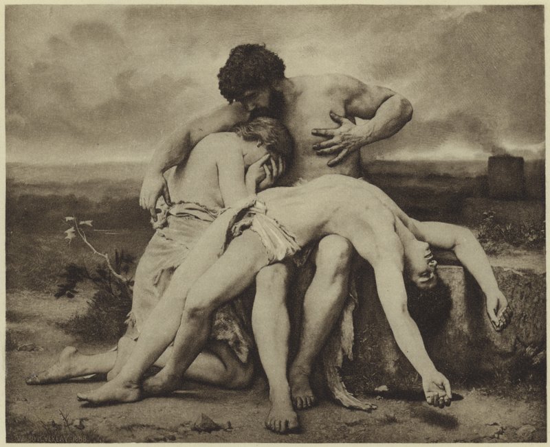 Pierwsza żałoba (fotograwiura) autorstwa William Adolphe Bouguereau